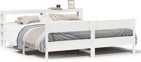 vidaXL fehér tömör fenyőfa ágy matrac nélkül 200 x 200 cm