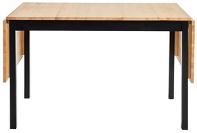 Brisbane bővíthető borovi fenyő étkezőasztal fekete konstrukcióval, 120 (200) x 70 cm - Bonami Essentials
