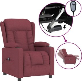 vidaXL bordó szövet elektromos dönthető fotel