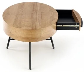 Kávésasztal CAROLINA 41x120 cm arany tölgy/fekete