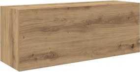 vidaXL kézműves tölgy szerelt fa fali fürdőszobaszekrény 80x25x30 cm