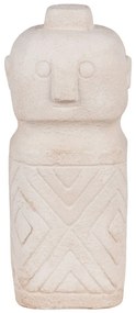 Asztali dekoráció, cement, bézs, 6,5x6,5x15 cm