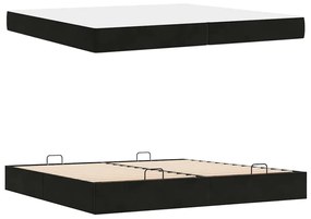 Ágykeret Fekete 200 x 200 cm Bársony