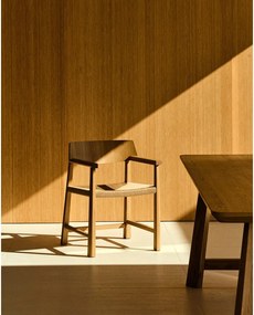 Natúr színű tölgyfa karfás étkezőfotel Idun – Kave Home