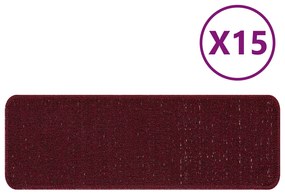 Lépcsőszőnyegek Latex Háttal Bordeaux 25x60 cm