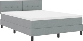 vidaXL Boxrugós ágy matracmal leddel Világosszürke 140 x 190 cm szövet