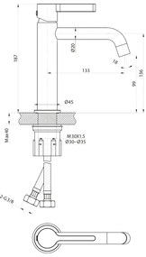 Sapho - Mosdócsap ICONIC 18,7 cm fényezett króm