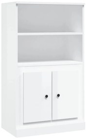 magasfényű fehér szerelt fa magasszekrény 60x35,5x103,5 cm