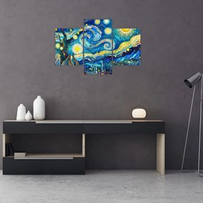 Kép – Csillagos éjszaka mozaikja (90x60 cm)
