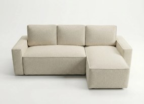 SMART BOUCLE L alakú kihúzható, megfordítható sarokkanapé 232x143 cm, krém