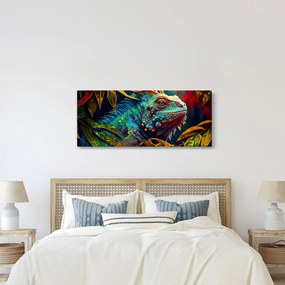 Kép - Színes leguán (120x50 cm)