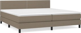 vidaXL tópszínű szövet rugós ágy matraccal 200 x 200 cm