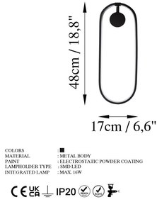 Fekete LED fali lámpa Can – Opviq lights