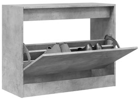 betonszürke szerelt fa cipőszekrény 80 x 34 x 63 cm