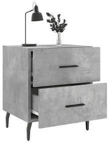 2 db betonszürke szerelt fa éjjeliszekrény 40 x 35 x 47,5 cm