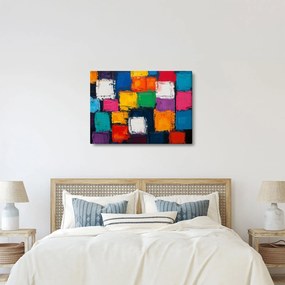 Kép - Színes négyzetek festménye (70x50 cm)