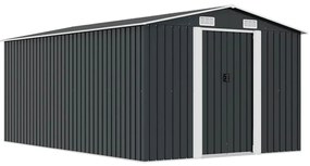 vidaXL antracitszürke fém kerti fészer 257 x 392 x 181 cm