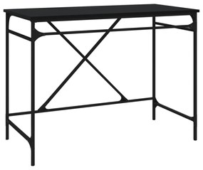 fekete szerelt fa és vas íróasztal 100 x 50 x 75 cm