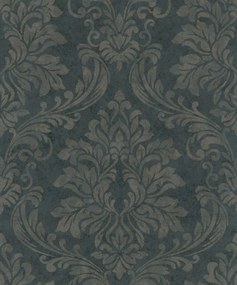 Sötétszürke Glamour Tapéta Damaszt Mintával Díszek