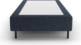 Sötétkék kárpitozott egyszemélyes ágy ágytámla nélkül 90x200 cm Whale – Micadoni