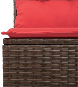 9-részes barna polyrattan kerti ülőgarnitúra párnákkal