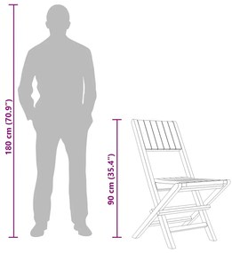 6 db tömör tíkfa összecsukható kerti szék 47 x 61 x 90 cm