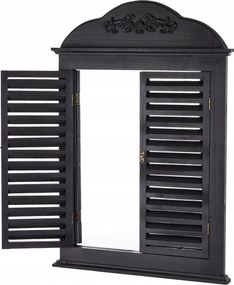 Tükör redőnyökkel fekete redőnyök ablak Shabby Chic Loft redőny fa