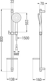 Mexen zuhanygarnitúra DQ67, króm, 785674581-00