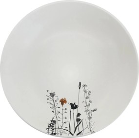 Kerámia mélylemez Krém Kert Szín ø 22cm, krém/fekete