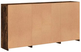 füstös tölgy színű tálalószekrény LED-ekkel 202 x 37 x 100 cm