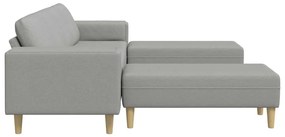 Kanapé Szett 3 pcs Felhős szürke szövet