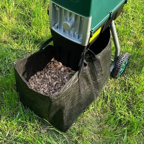 DIOX kerti aprítógép/aprító+2x 60l zsák, 3100W fekete/zöld Gardebruk