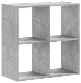 betonszürke szerelt fa könyvespolc 68,5 x 32 x 68,5 cm