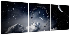 Kép - csillagos égbolt (órával) (90x30 cm)
