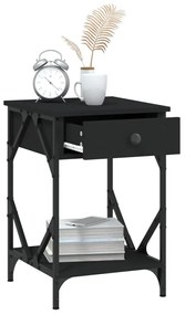 Fekete szerelt fa éjjeliszekrény 40 x 42 x 60 cm