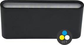 Ecolite Smd homlokzati lámpatest 2x6W 800lm Cct IP65 fekete ZFP12-CR