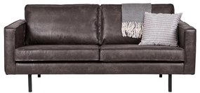 Fekete bőrutánzat kanapé 190 cm Rodeo – WOOOD