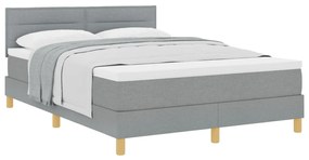 Box Spring Ágy Matraccal Világosszürke 160x200 cm Szövet