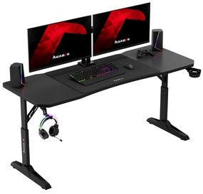 Gamer asztal, elektromos íróasztal Hero fekete carbon 160 × 60 cm