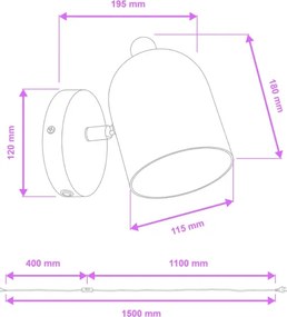 BRILAGI - GALLION irányítható fali spotlámpa 1xE27/15W/230V fekete