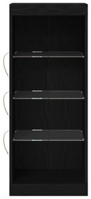 LED világítással rendelkező oldal szekrény Fekete tölgy 41x37x100 cm