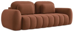 Terrakotta színű buklé kinyitható-tárolóhelyes kanapé 266 cm Pele – Makamii