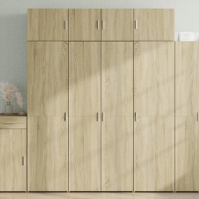 sonoma tölgy színű szerelt fa tárolószekrény 80 x 42,5 x 225 cm