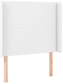 fehér műbőr LED-es fejtámla 83x16x118/128 cm