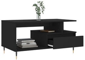 fekete szerelt fa dohányzóasztal 90 x 49 x 45 cm