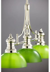 Jupiter 2072 - PLATINO rúdon szerelt csillár 3xE27/15W/230V zöld/fényes króm