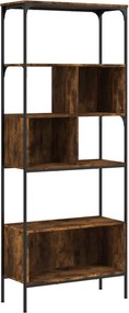 vidaXL 5 szintes füstös tölgy szerelt fa könyvespolc 76x33x188,5 cm