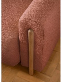 Terrakotta színű buklé kinyitható-tárolóhelyes kanapé 244 cm Arcadova – ELTAP