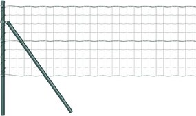 vidaXL Kerítés oszlopokkal Zöld 0,4 x 10 m Acél és PVC