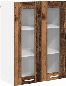 vidaXL Függő szekrény tárolóval Öreg fa 60 x 31 x 80 cm Faanyag